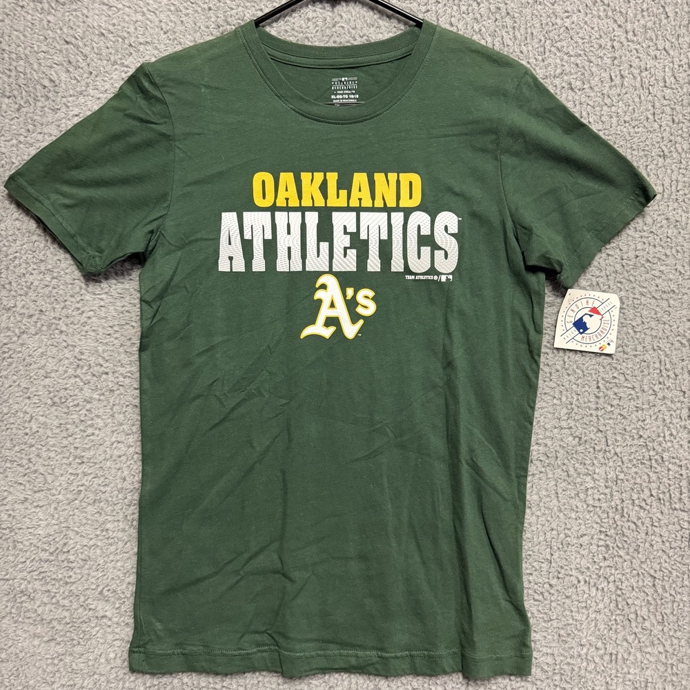 NEW Oakland Athletics Boys XL 16/18 Green Team Athletics MLB T-Shirt NWT